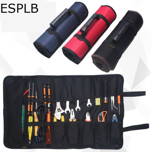 Image de Sac à Outils En Rouleau 22 Poches - Idéal pour Électriciens et Mécaniciens