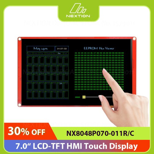 Afbeelding van Nextion 7,0-inch Intelligente LCD Touch Display Module NX8048P070-011C-R - Multifunctionele HMI met Weerstand- en Capacitieve Schermtechnologie zonder Behuizing