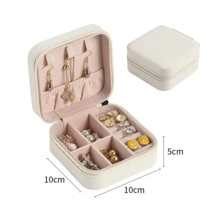 Image de Boîte à Bijoux Portable en Cuir - Organisateur de Voyage