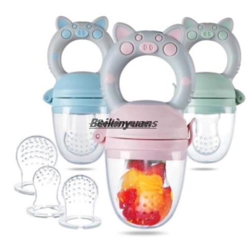 Babyfopspeen groenten en fruit bijtzak pasgeboren baby varken le molaire stok om fruit te eten bestaande siliconen tandgomfopspeen