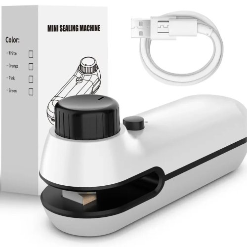 Immagine di Termosigillatore Portatile Ricaricabile 2 in 1 con USB – Sigillatore per Sacchetti di Plastica e Snack, Ideale per Cucina e Viaggi