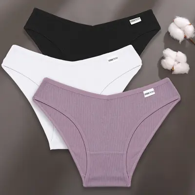 Image de Culottes Sexy en Coton - Ensemble de 3 Pièces