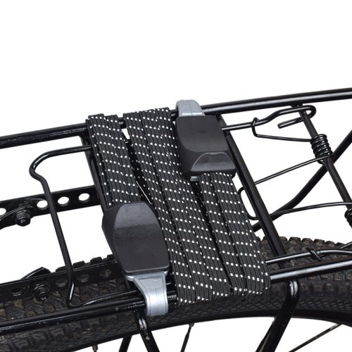 Imagen de Cuerda Elástica para Portaequipajes de Bicicleta con Gancho y Hebilla - Accesorio Resistente para Transportar Equipaje en Bicicletas de Montaña