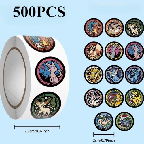 Bild von 500-1000 Stück Pikachu-Aufkleber, wasserdichte Cartoon-Sticker für Sammelalbum, Handy, Wohnzimmer, Kaffeebecher, Schreibwaren und Gepäck – ideales Geschenk für Pokémon-Fans