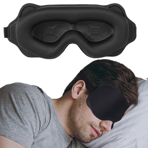 Afbeelding van Natuurlijk 3D Slaapmasker met Lichtblokkering – Zacht en Ademend Oogmasker voor Optimaal Rustgevende Slaap tijdens Reizen en Nacht