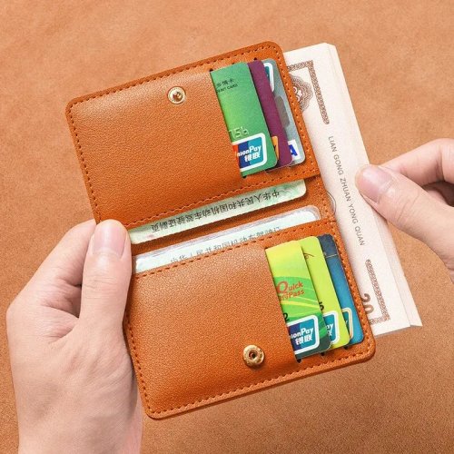 Image of Premium PU Leather Minimalist Wallet for Men and Women – Ultra-Thin Credit Card Holder with Coin Pocket, Compact and Stylish Design