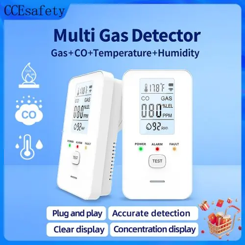 Image de Détecteur de Gaz 4 en 1 avec Alarme et Écran LCD