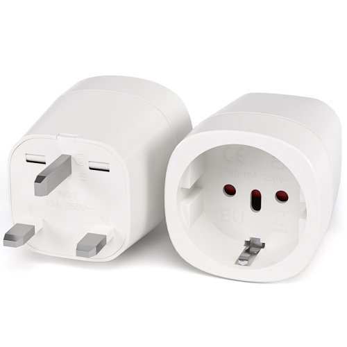 Zdjęcie 2szt Adapter wtyczki UE do Wielkiej Brytanii Wtyczka podróżna z Europy do Wielkiej Brytanii Adapter konwertera zasilania Gniazdo ścienne dla Anglii, Irlandii, Wielkiej Brytanii