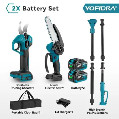 Image de Scie électrique 3 en 1 sans balais pour jardin - 21V/18V