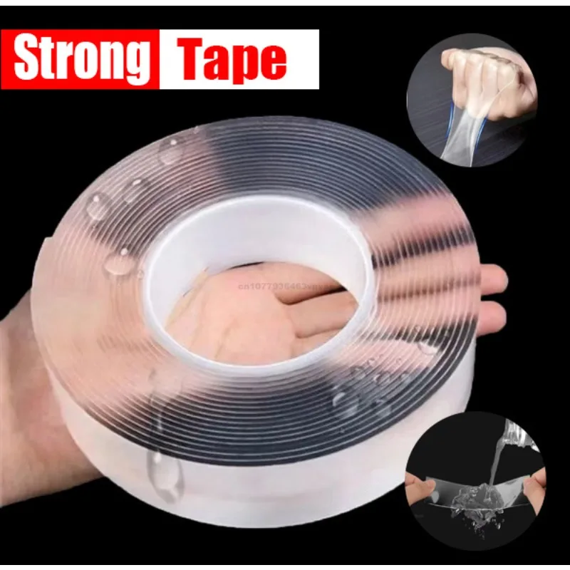 Zdjęcie Nano Tape – Super Mocna, Dwustronna, Przezroczysta Taśma Samoprzylepna, Wodoodporna i Odporna na Ciepło, Idealna do łazienki i Dekoracji Domu