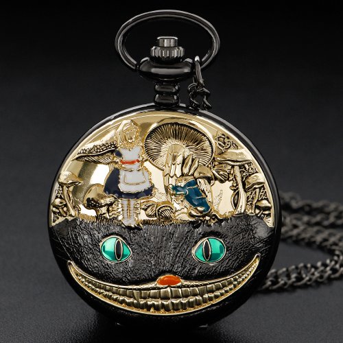 Zdjęcie Zegarek kieszonkowy kwarcowy vintage z łańcuszkiem – elegancki naszyjnik z wisiorkiem w stylu steampunk, idealny jako prezent unisex