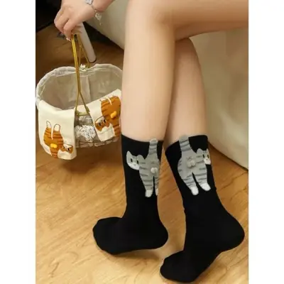 Image de Chaussettes Kawaii Chat Mignon - Coton Doux & Confortables