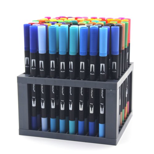 Image of 96-Slot Adjustable Pen Holder Rack with Disassembly Design for Art Markers, Paint Brushes, and Drawing Pens – Organized Display Insert for Creative Art Supplies
