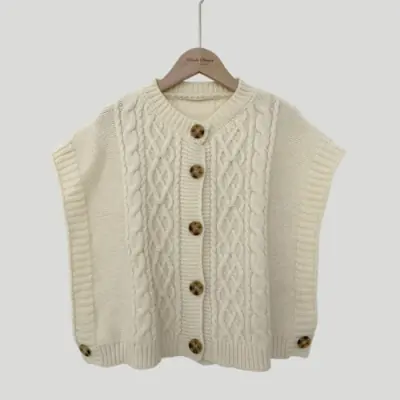 Image de Cardigan Tricot Torsadé Femme - Style Décontracté Automne-Hiver
