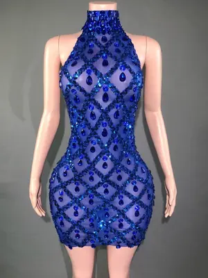 Image de Robe Courte Strass Éclatante - Look Sexy & Élégant