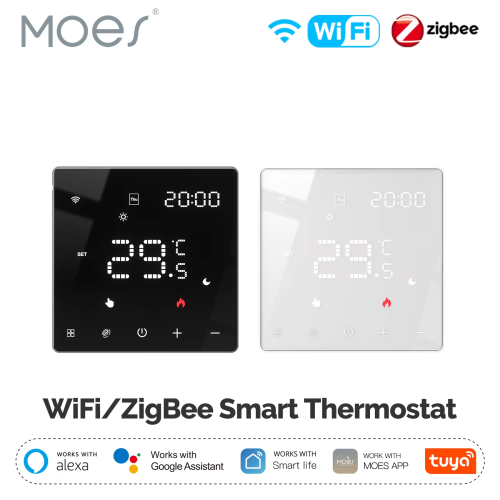 Zdjęcie Inteligentny termostat z funkcją programowania i sterowania przez WiFi i Zigbee – idealne rozwiązanie do ogrzewania elektrycznego i podgrzewania wody