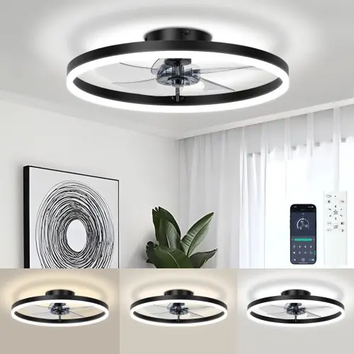 Image de iralan ventilateur de plafond moderne éclairage à gradation mf coque en acrylique ultra mince facile à installer décoration domestique