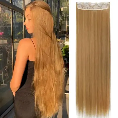 Image de Extensions de Cheveux Synthétiques 100 cm - Noir Naturel