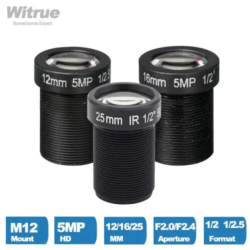 Image de Objectif 5Mpx M12 pour Caméras IP de Sécurité