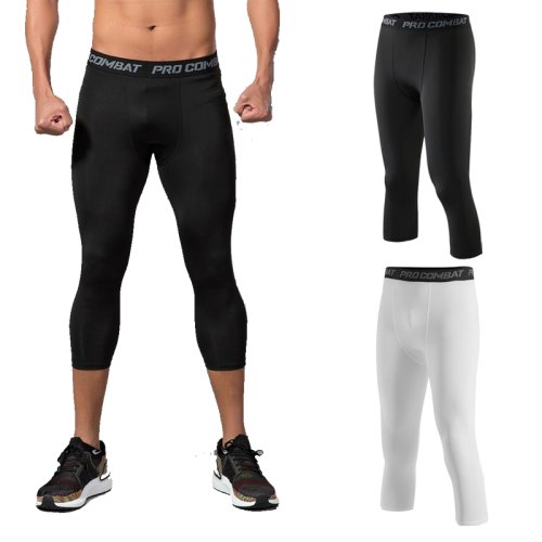 Bild von Herren Trainingshose aus Spandex – Atmungsaktive Kompressions-Laufhose für Fitness, Yoga und Sport im Studio