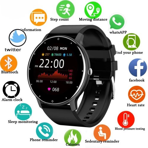 Imagen de Reloj Inteligente Lige para Hombres y Mujeres con Pantalla Táctil Completa, Conexión Bluetooth, Resistente al Agua y Rastreador de Actividad Física – Compatible con Android e iOS