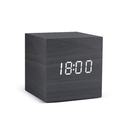 Bild von Digitaler Wecker aus Holz mit Temperatur- und Schallsteuerung, elektronische Uhren, Desktop-USB/AAA-betriebene Desperadoe-LED-Nachttischuhr