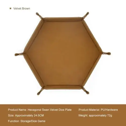 Image de Plateau à Dés Hexagonal en Cuir avec Boîte de Rangement