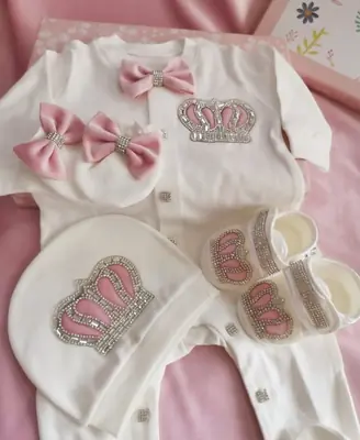 Image de Ensemble Princesse pour Bébé - 4 Pièces avec Couronne