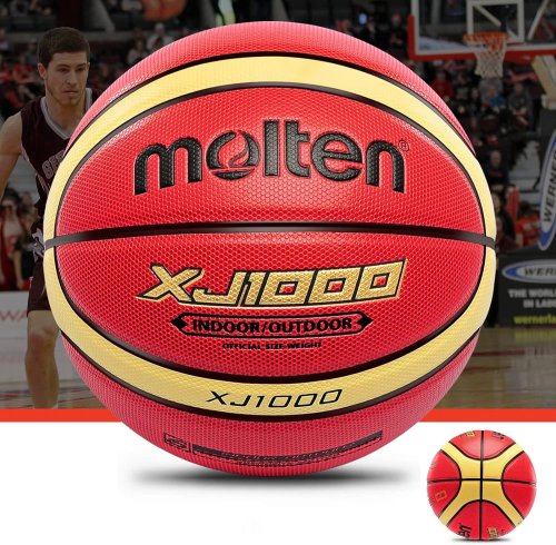 Immagine di Pallacanestro Molten XJ1000 in Pelle PU Resistente all'Usura, Taglia 5, 6 e 7 – Ideale per Allenamento Indoor e Outdoor