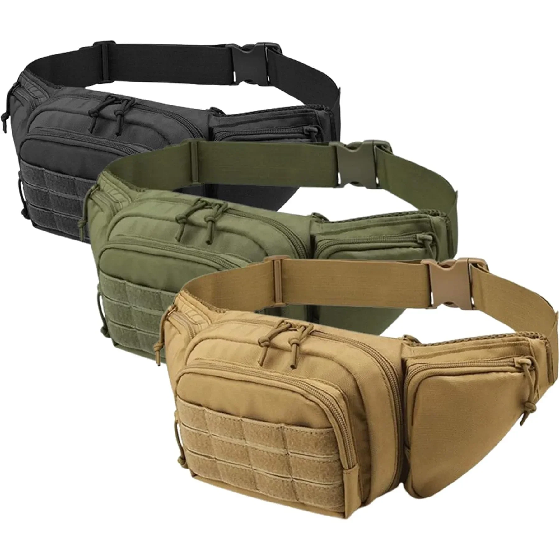 Bild von Taktische Multifunktions-Hüfttasche für Männer aus Nylon – Hochkapazitäre Sport- und Wander-Schulterhülle mit Handyfach und praktischem Fanny-Pack Design