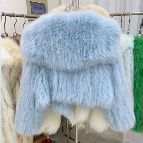 Imagen de Chaqueta de Piel Sintética de Lujo con Cuello de Visón