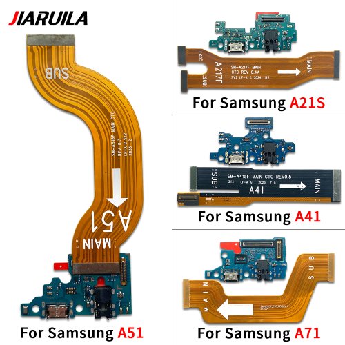 Afbeelding van Vervangingsonderdelen voor Samsung Galaxy A21s, A31, A41, A51, A70 en A71: USB-poort, oplaadconnector, microfoon, moederbord en LCD-flexkabel