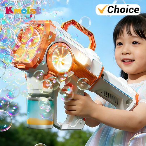 Bild von Elektrische 60-Loch Seifenblasenpistole mit LED-Licht – Vollautomatische Seifenblasenmaschine für Kinder, Outdoor-Partys, Hochzeiten und als Geschenk