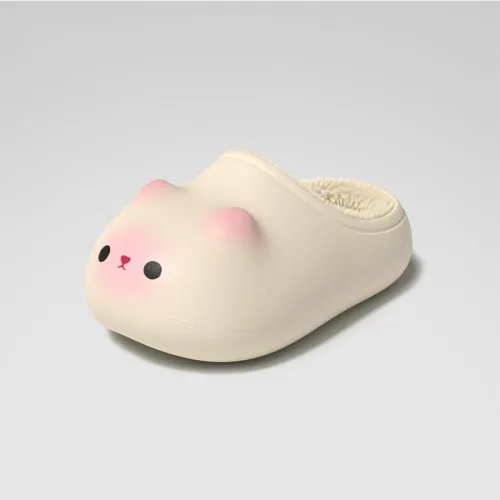 Beige konijn -slippers