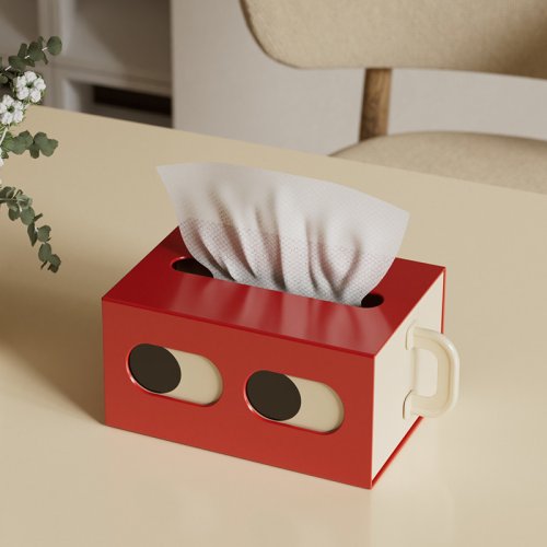 Bild von Naturholz Tissue Box mit Serviettenring – Eleganter Papierhandtuchhalter für Wohnzimmer, Küche und Badezimmer