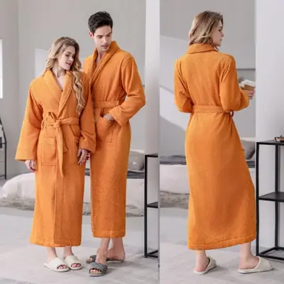 Image de Peignoir en Coton 100% - Confort Absolu pour Hommes et Femmes
