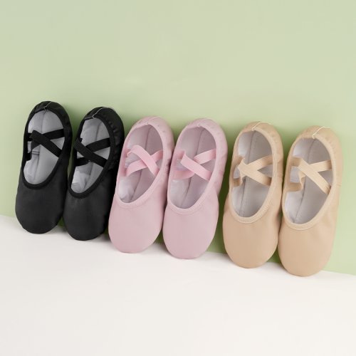 Image de Chaussures de Ballet Souple pour Filles - Idéales pour Danse, Yoga et Gymnastique