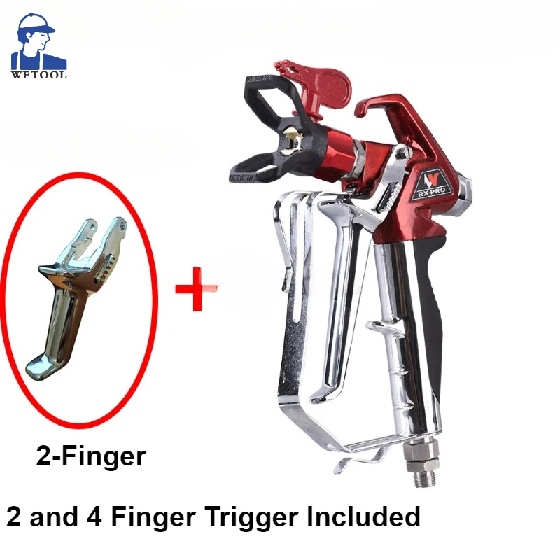 Afbeelding van Wetool RX Pro Red Series Hogedruk Airless Verfspuitpistool 538020 met 517 Punt en Bescherming – Professionele Schilderspistool voor Snelle en Efficiënte Verfspraying