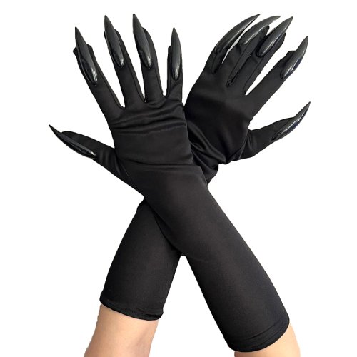 Imagen de Guantes de Cosplay Góticos con Uñas Largas y Garras para Halloween, Disfraces de Festival y Fiestas Temáticas - Accesorios de Miedo y Estilo Oscuro