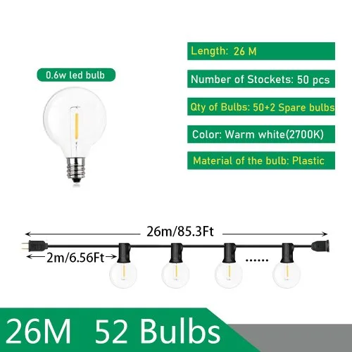 26M 50 Glühbirnen