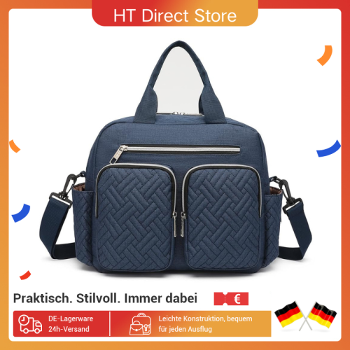 Zdjęcie Elegancka torba na pieluchy dla niemowląt – praktyczna torba podróżna dla mam i tat z izolowanymi kieszeniami na butelki i przekąski