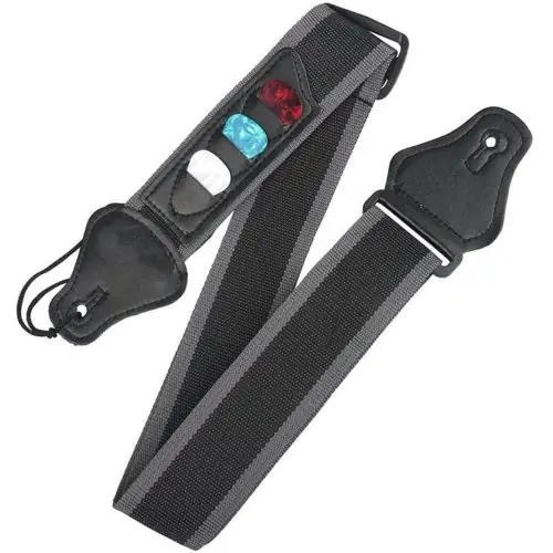 Image de Sangle de Guitare Réglable avec Supports de Plectres