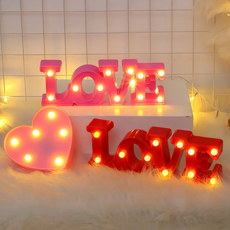 Immagine di Lampada a LED a Forma di Cuore Rosso e Rosa – Luce Notturna Romantica per Matrimoni, San Valentino, Compleanni e Decorazioni Natalizie