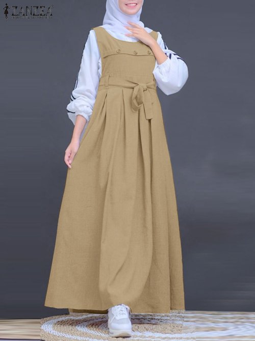 Bild von Herbst Mode Kleider Zanzea Frauen muslimische Abaya lässig lange Vestidos Islam Kleidung Robe Truthahn Dubai Kleid Party Maxi Sommerkleid