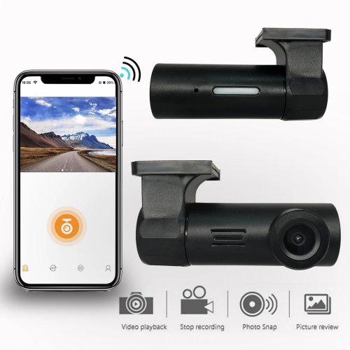Image of Smart Car WiFi DVR Dash Camera with HD 1080p Night Vision, USB Power Supply & Real-Time Video Recording for Enhanced Driving Safety
