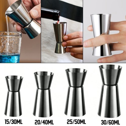 Afbeelding van Roestvrijstalen Cocktail Shaker met Dubbele Maatbeker – Professionele Bar Tool voor Perfecte Dranken en Party Mixen