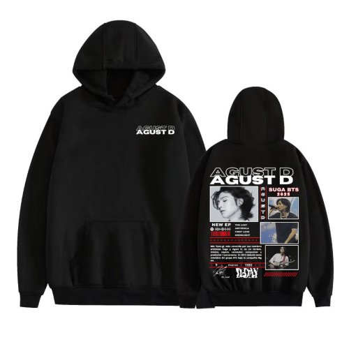 Afbeelding van Stijlvolle Oversized Hoodie voor Mannen en Vrouwen - Vintage 90s Streetwear Look met Zanger Agust D Muziek Album Tour 2025 Print