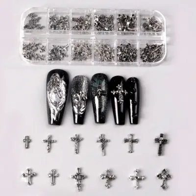 Image de Bijoux 3D pour Ongles - Nœuds Papillons & Rubans Argentés