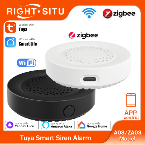 Afbeelding van Tuya Zigbee WiFi Smart Sirene Alarm 100db Luidspreker Voor Smart Home Security Werkt Met SmartLife Alexa Yandex