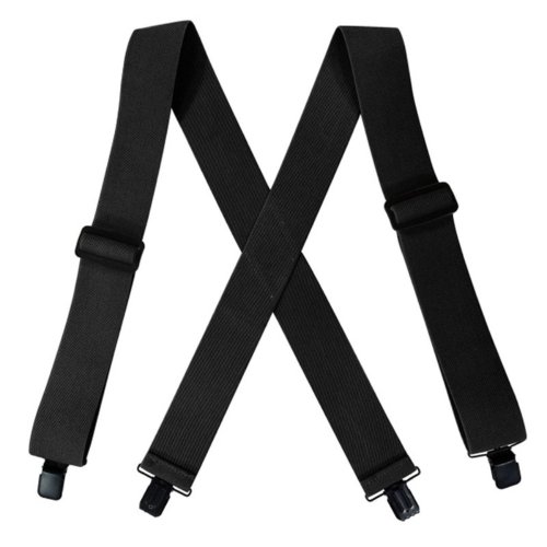 Image of Heavy Duty Suspenders for Big and Tall – 4-Clip Adjustable Elastic Braces with Belt Loops, 5cm Wide X-Back Design for Men and Women, Fashion Work Support